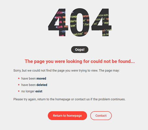 IdentityServer 404 Page